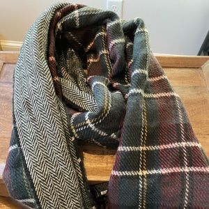Zara Houndstooth & Tartan Blanket Scarf